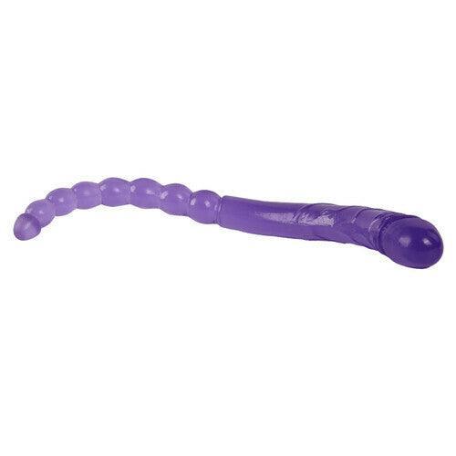 Purple Double-ended Manual Anal Beads and Glans 2 in 1 Dildo 18.5 Inch - Xoxomoving