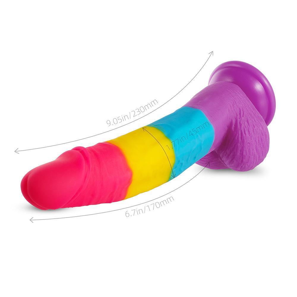 Rainbow Suction Cup Dildo - 7-inch Realistic Dildo - Xoxomoving