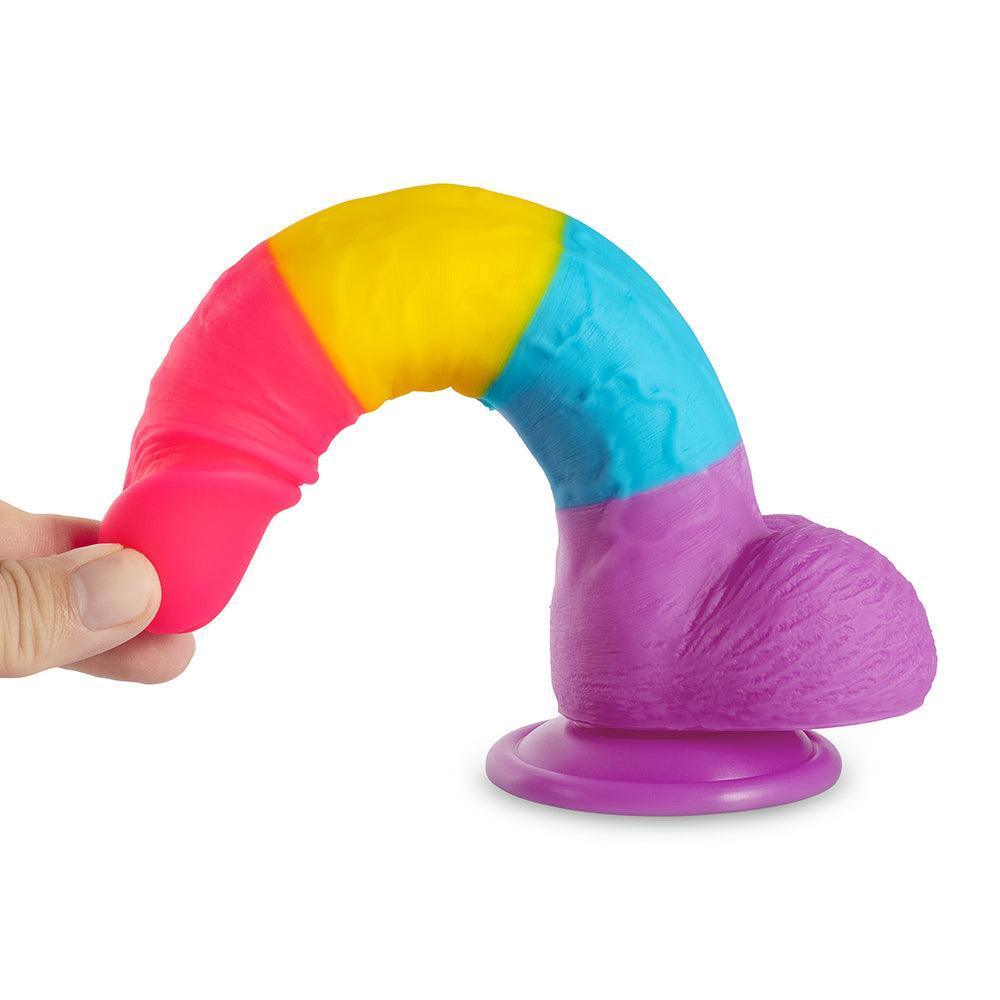 Rainbow Suction Cup Dildo - 7-inch Realistic Dildo - Xoxomoving