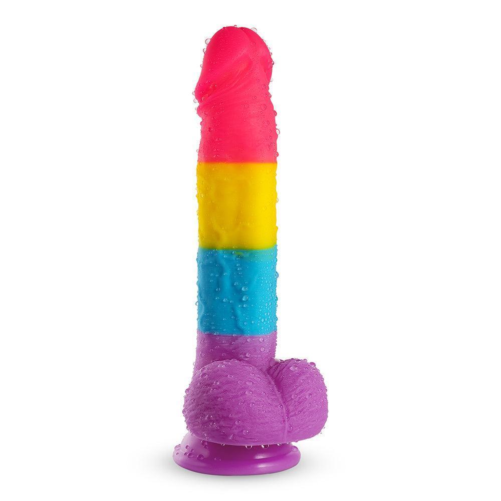 Rainbow Suction Cup Dildo - 7-inch Realistic Dildo - Xoxomoving