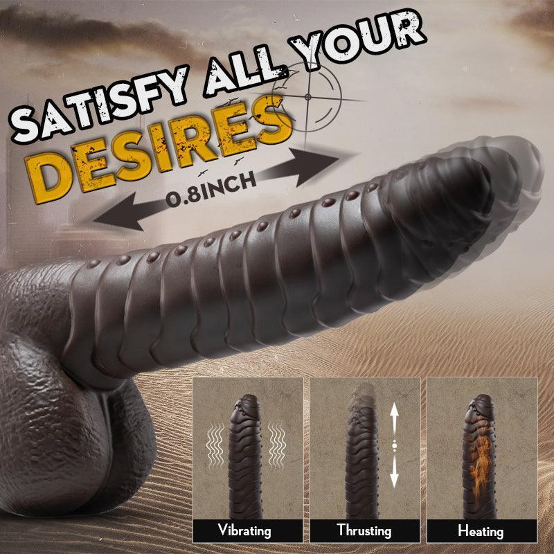 RATTLESNAKE 5 Vibrating 3 Thrusting Heating Function Fantastic Dildo - Xoxomoving