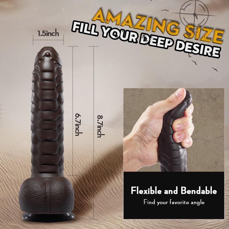 RATTLESNAKE 5 Vibrating 3 Thrusting Heating Function Fantastic Dildo - Xoxomoving