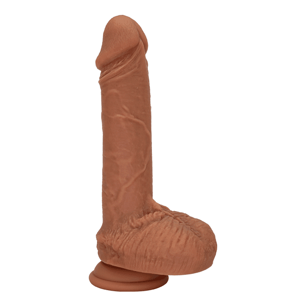 Realistic Feel Brown Silicone Dildo With Balls For Orgasmic Internal & External Pleasure With Every Thrust - Xoxomoving