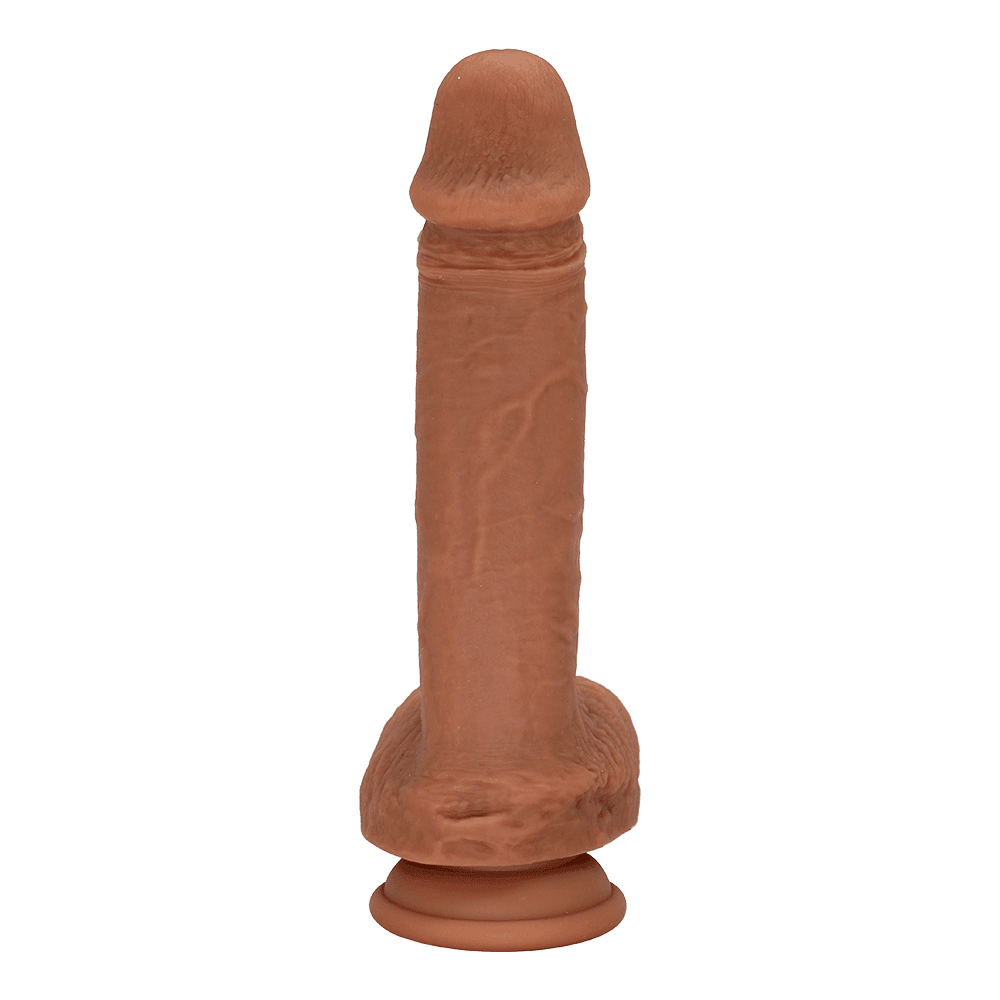 Realistic Feel Brown Silicone Dildo With Balls For Orgasmic Internal & External Pleasure With Every Thrust - Xoxomoving