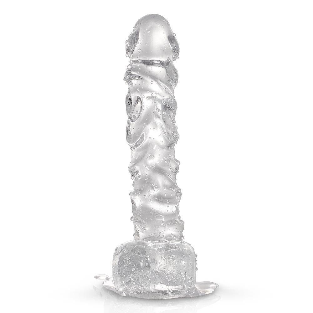 Realistic Textured Jelly Dildo with Suction Cup Base 8 Inch - Xoxomoving