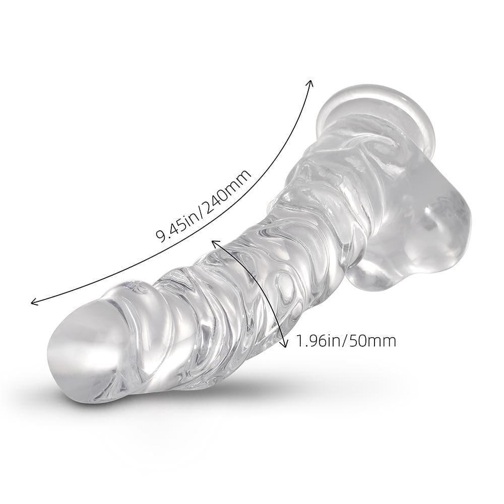 Realistic Textured Jelly Dildo with Suction Cup Base 8 Inch - Xoxomoving