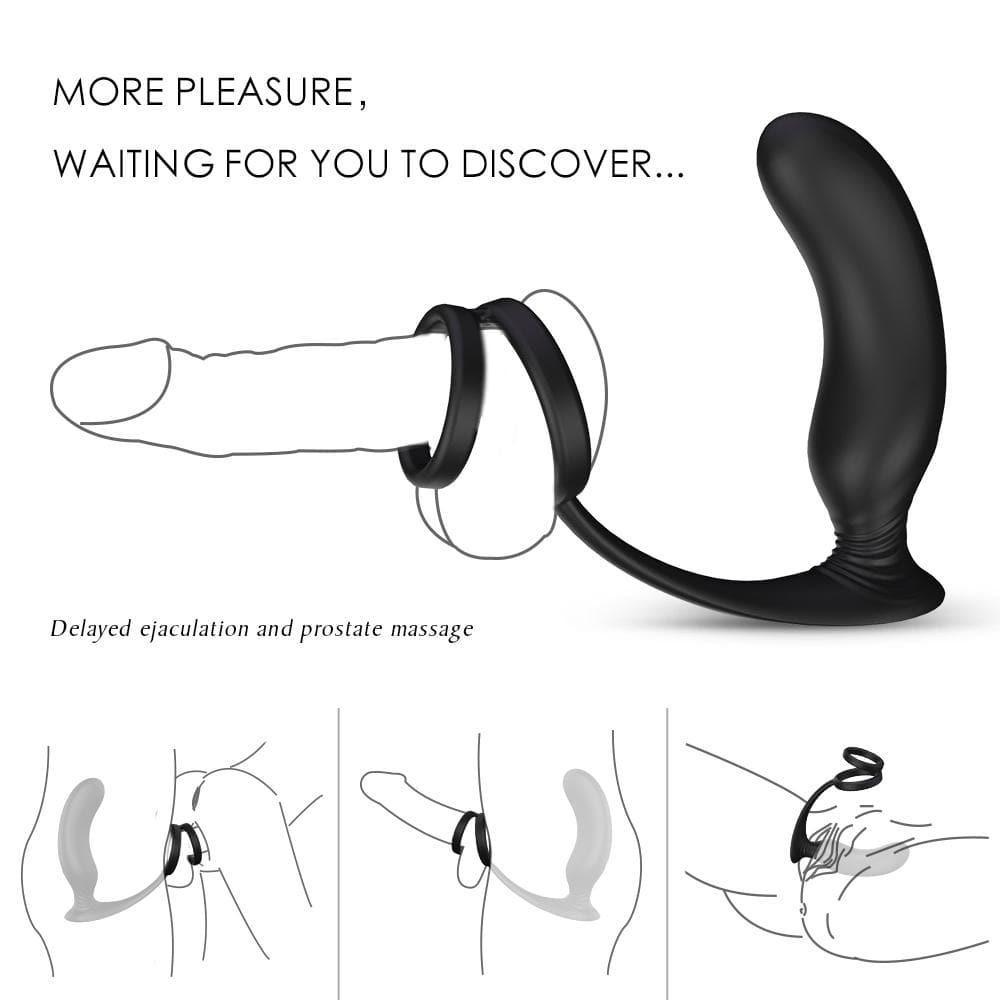 Rechargeable Prostate Vibrator & Cock Ring | 9 Vibration Modes - Xoxomoving