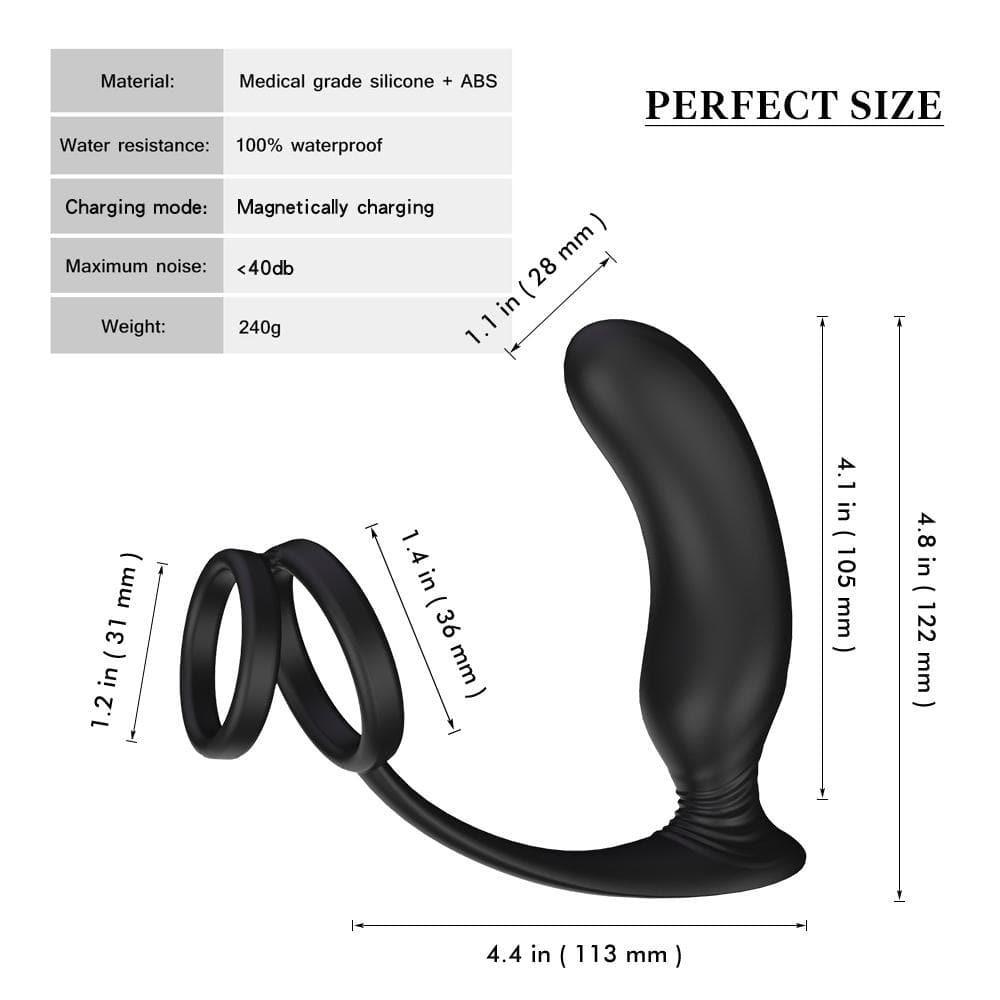 Rechargeable Prostate Vibrator & Cock Ring | 9 Vibration Modes - Xoxomoving