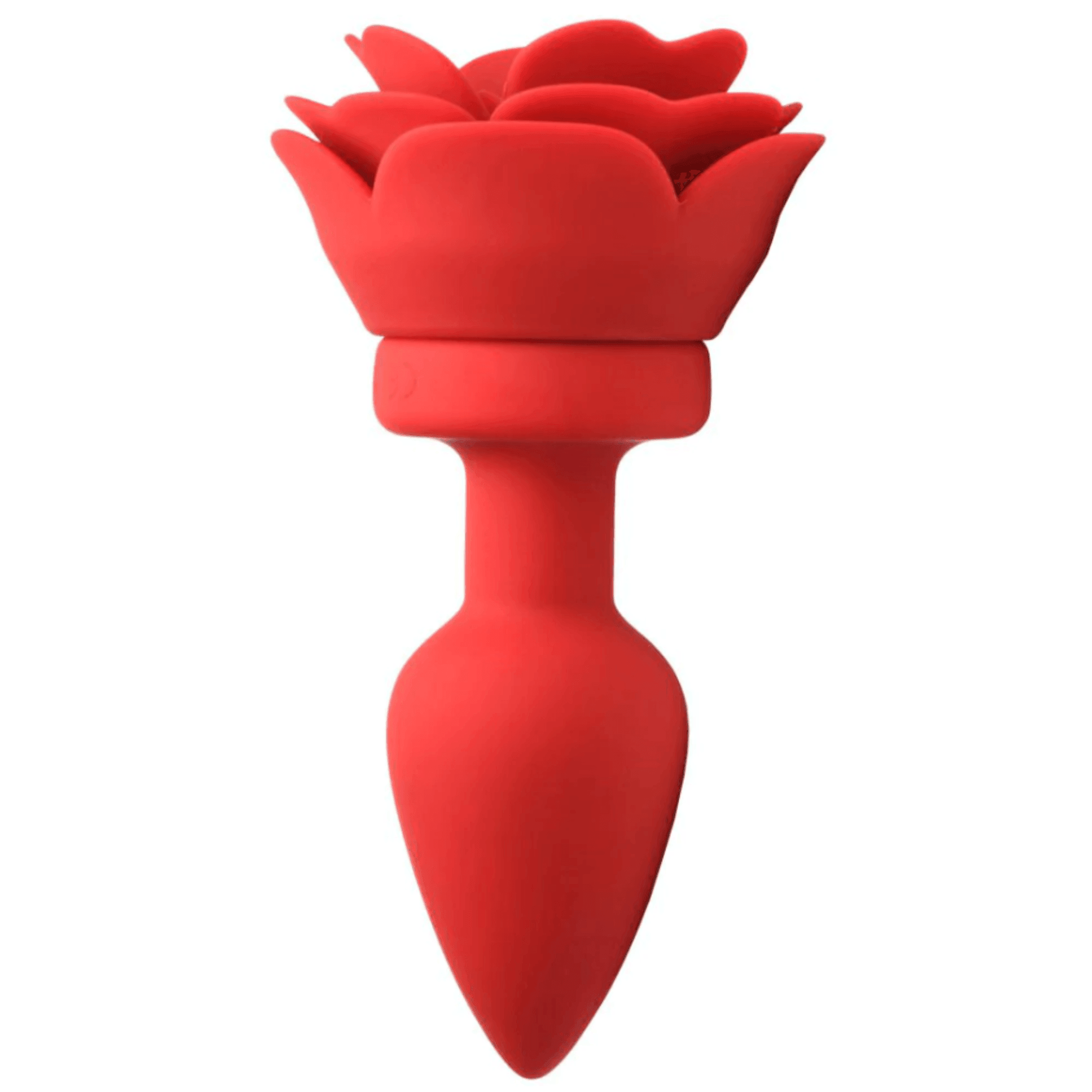 Rechargeable Silicone Vibrating Rose Anal Plug - Xoxomoving