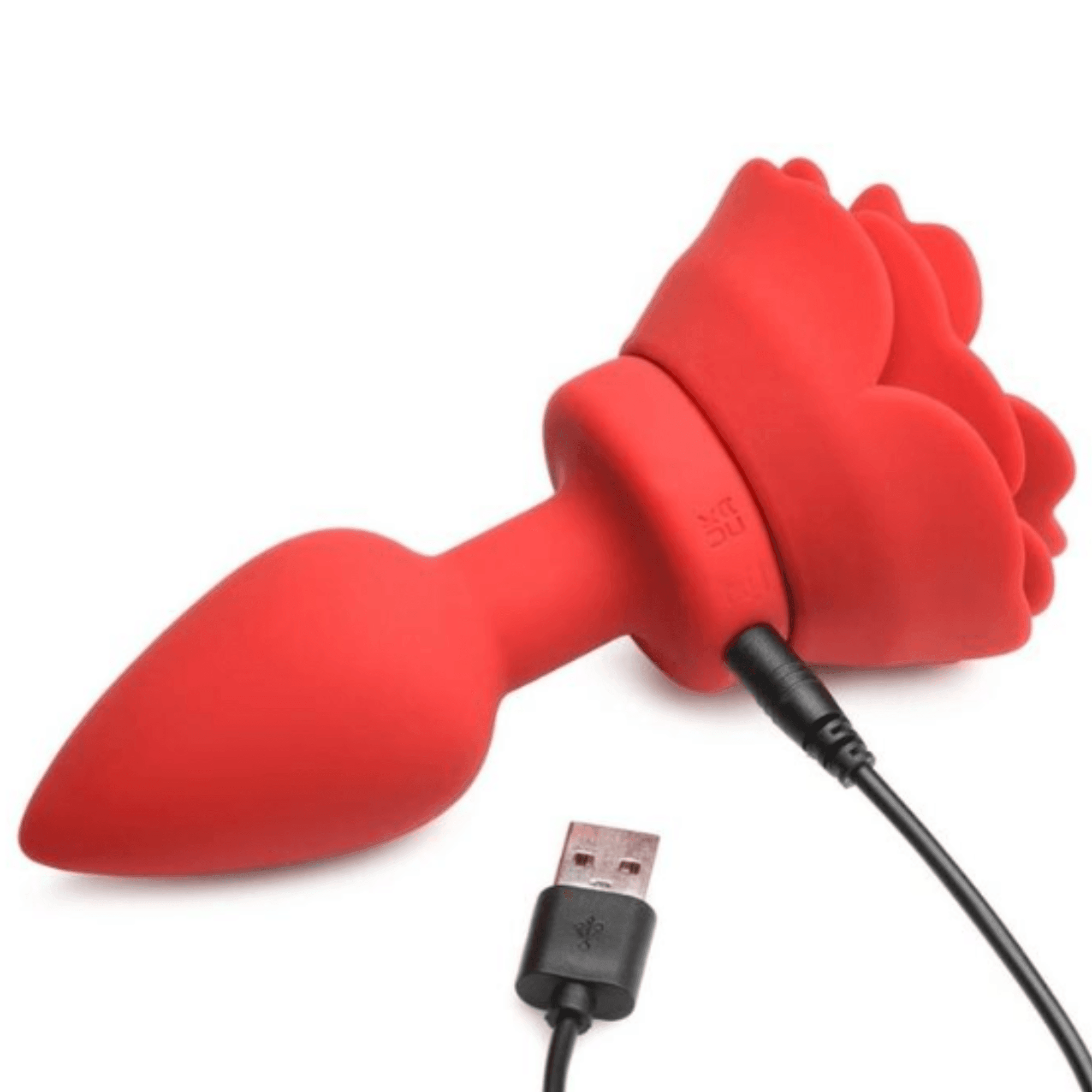 Rechargeable Silicone Vibrating Rose Anal Plug - Xoxomoving