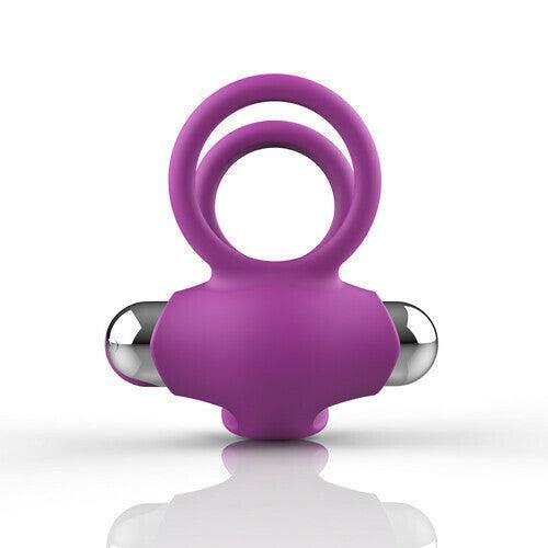 Rechargeable Vibrating Dual Cock Rings - Xoxomoving