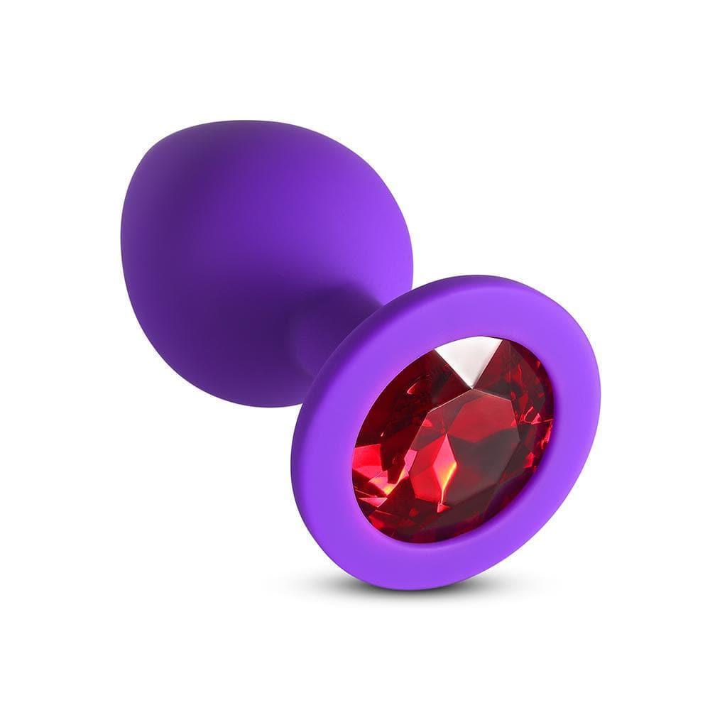 Red Gem Purple Silicone Butt Plug - Xoxomoving