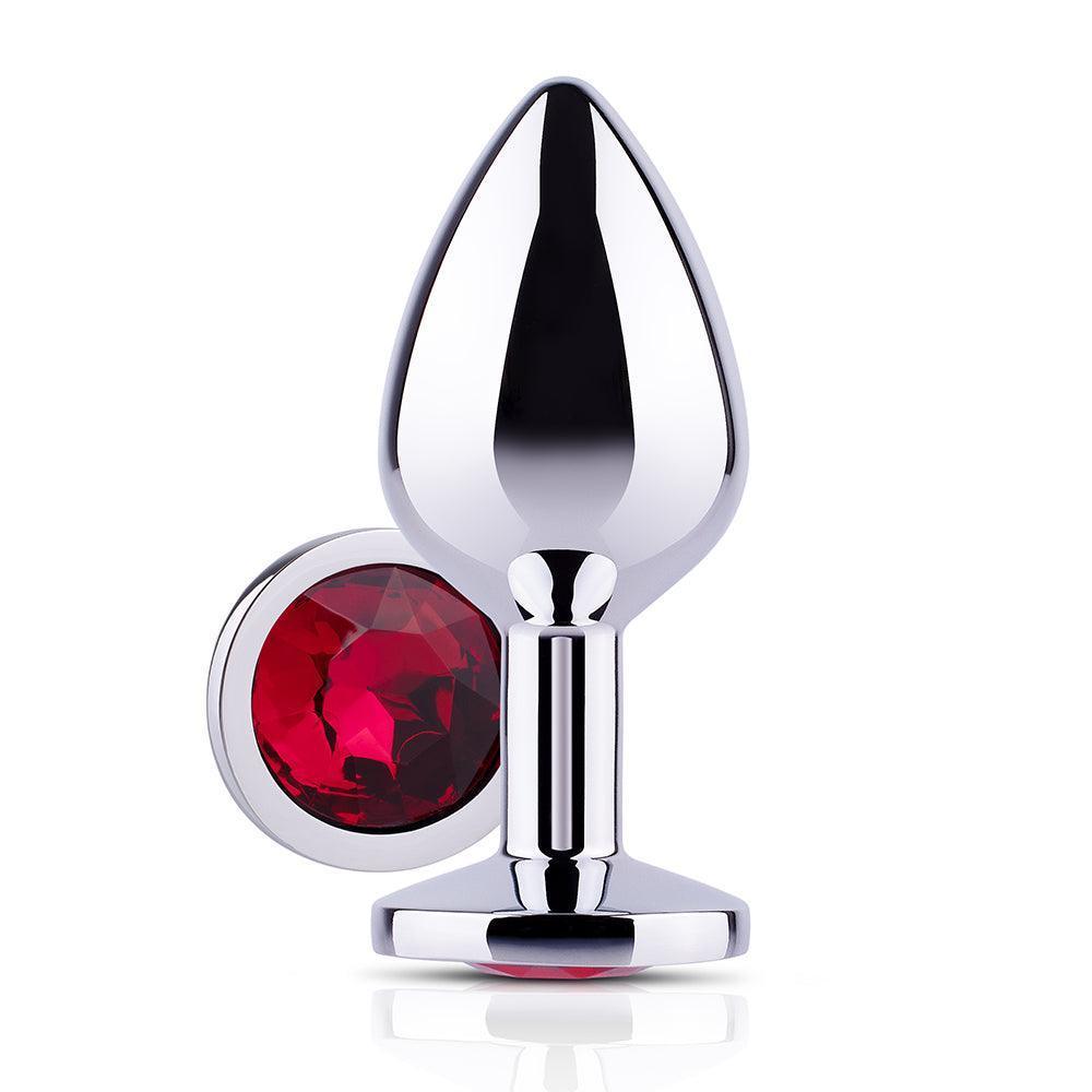 Red Gem Zinc Alloy Butt Plug - Elegant Pleasure Jewe - Xoxomoving