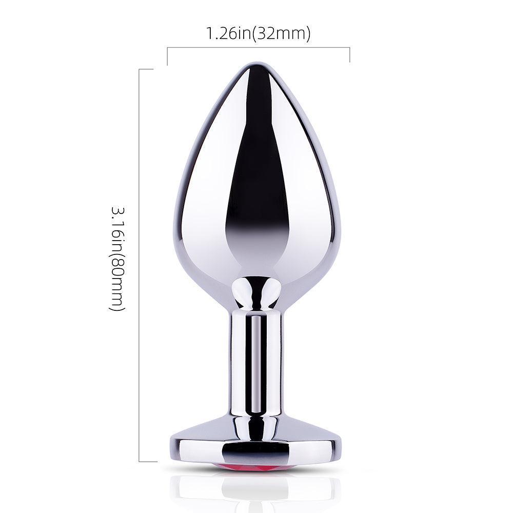 Red Gem Zinc Alloy Butt Plug - Elegant Pleasure Jewe - Xoxomoving