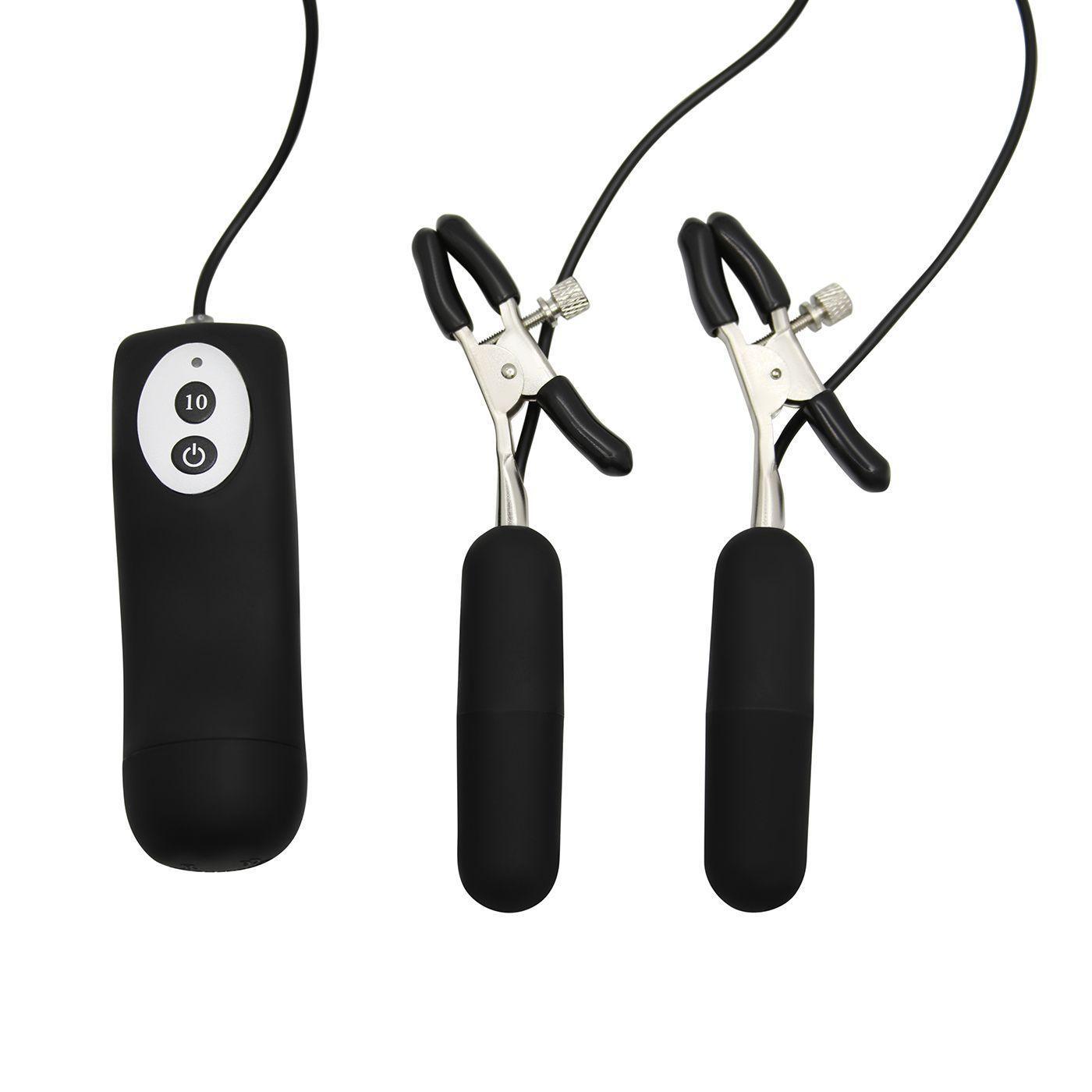 Remote Control BDSM Vibrating Nipple Clamps - Xoxomoving