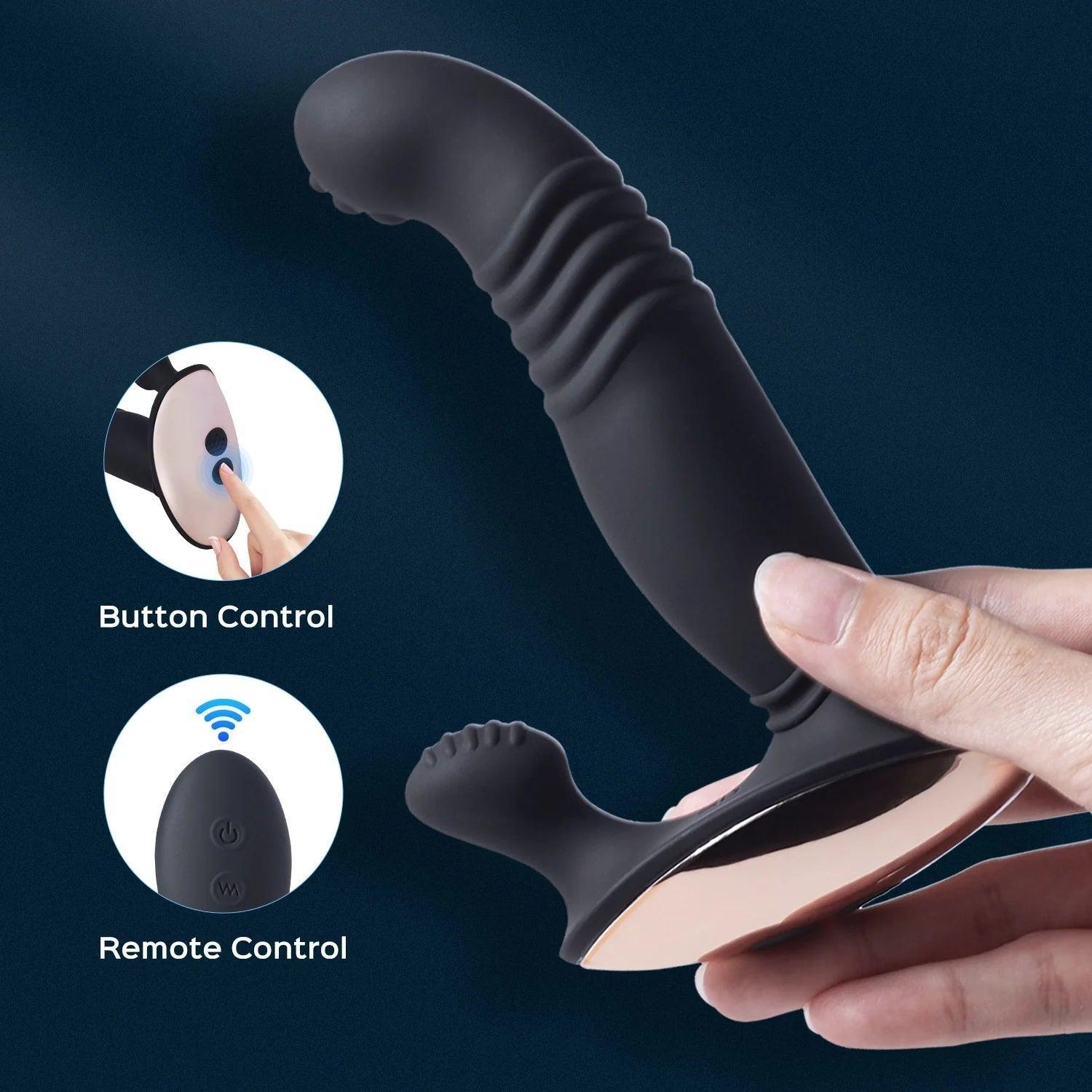 Remote Controlled Vibrating Perineum Stimulator Thrusting Prostate Massager - Xoxomoving