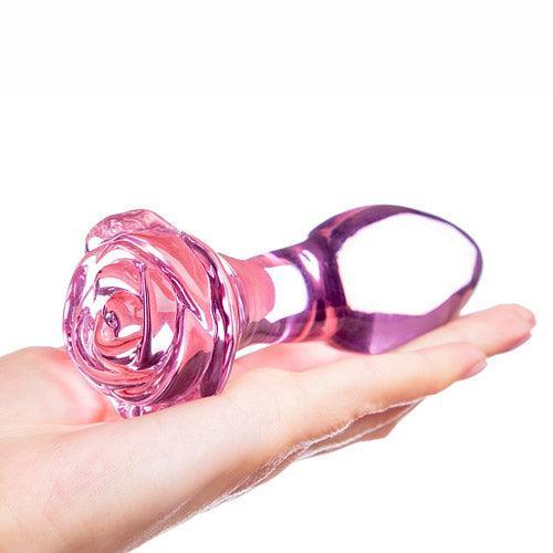 Rose butt plug Flower glass butt plug - Xoxomoving