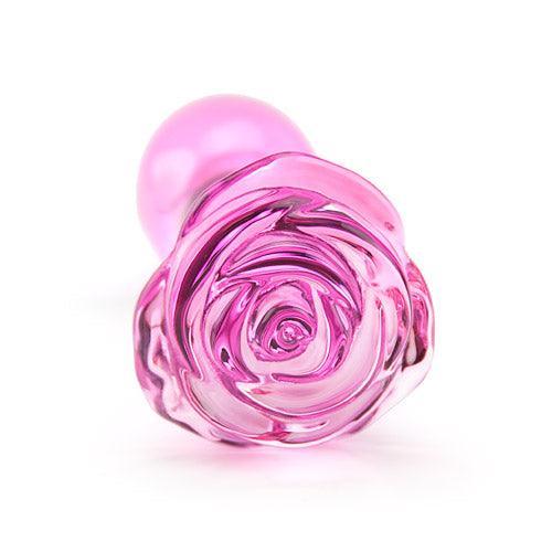 Rose butt plug Flower glass butt plug - Xoxomoving