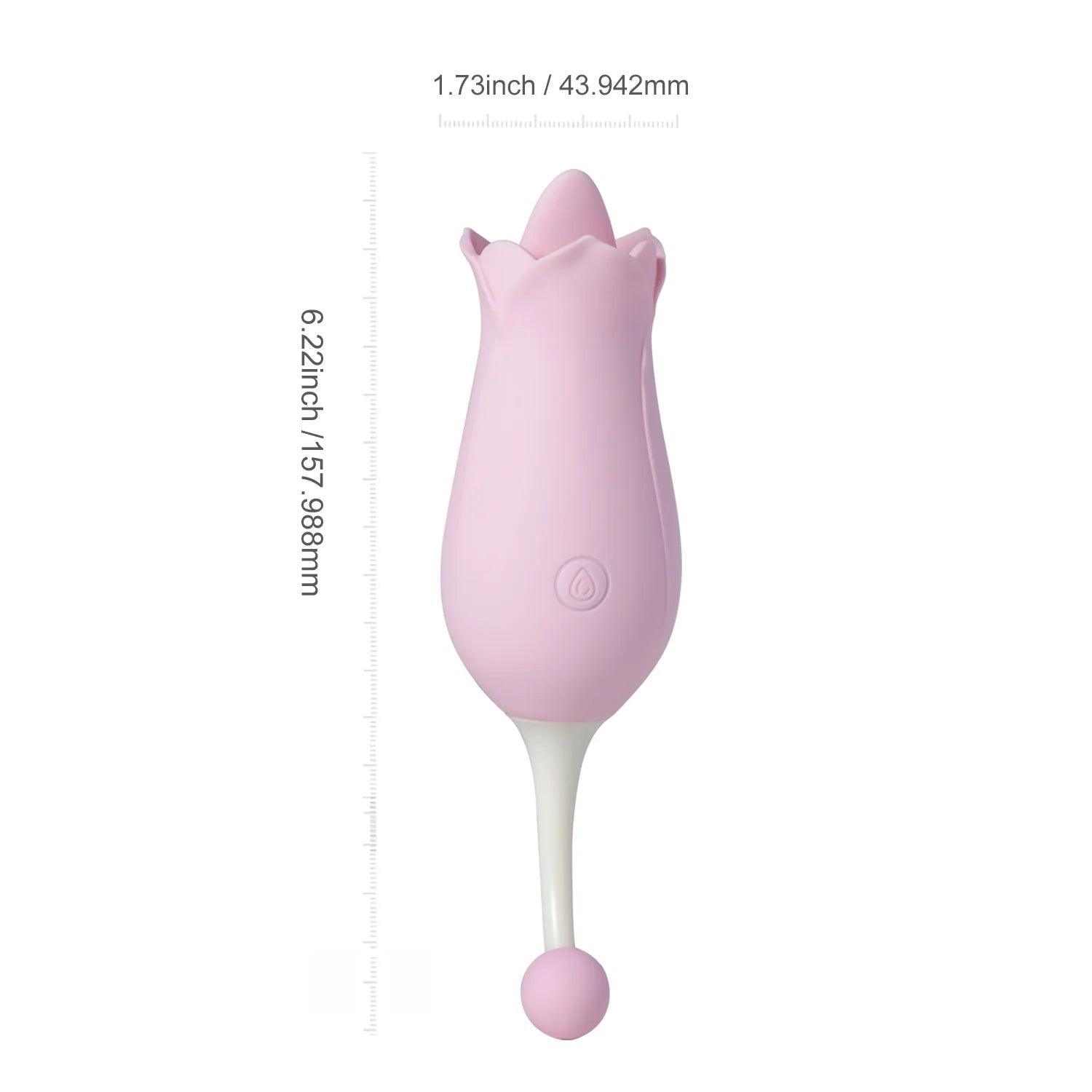 Rose Toy Clit Vibrator and Tongue Licker - Xoxomoving