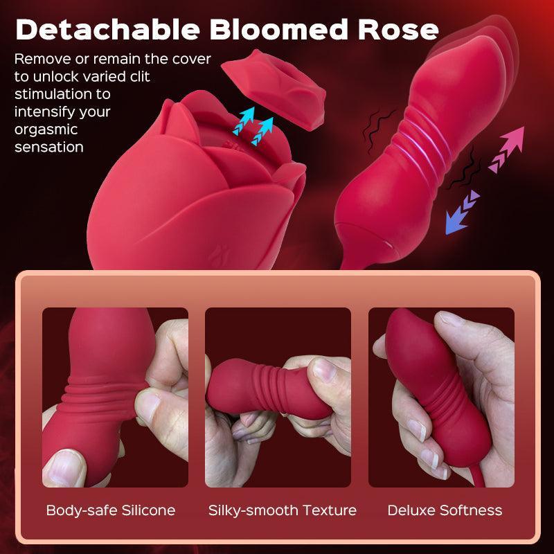 Rose Toy with Clit Sucking Stimulator & Thrusting Egg - Xoxomoving