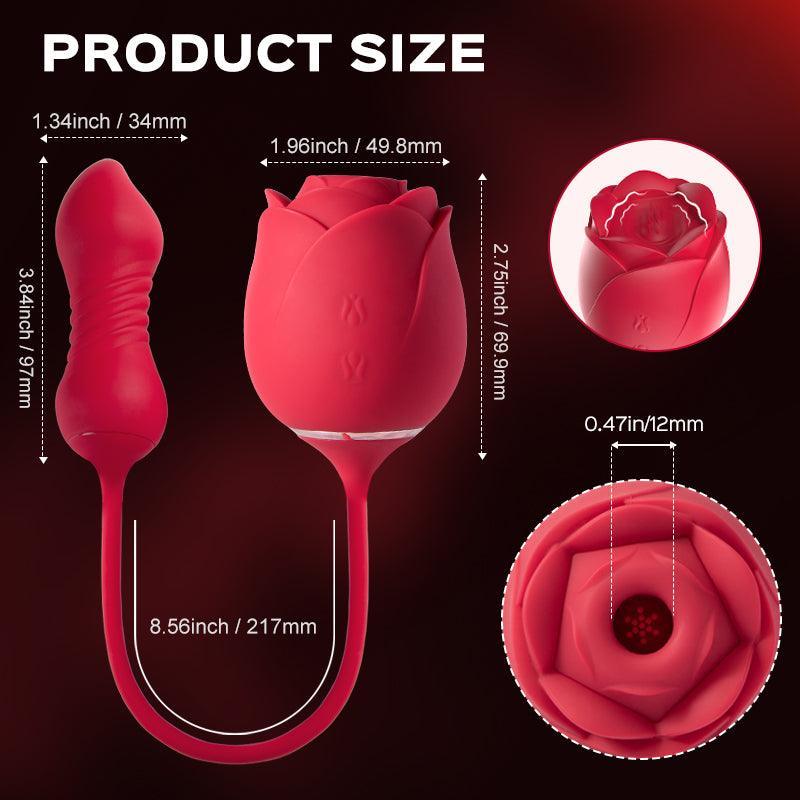 Rose Toy with Clit Sucking Stimulator & Thrusting Egg - Xoxomoving