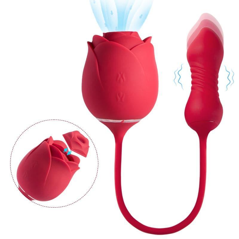 Rose Toy with Clit Sucking Stimulator & Thrusting Egg - Xoxomoving