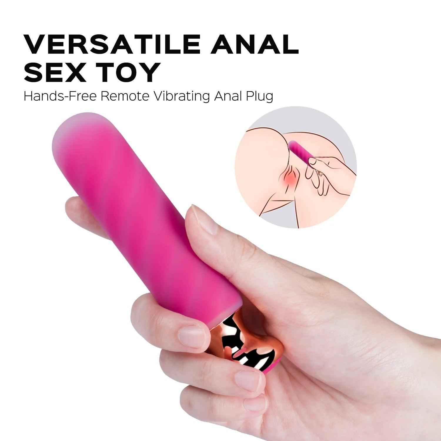 Rose Twister – Hands-Free Remote Vibrating Anal Plug - Xoxomoving