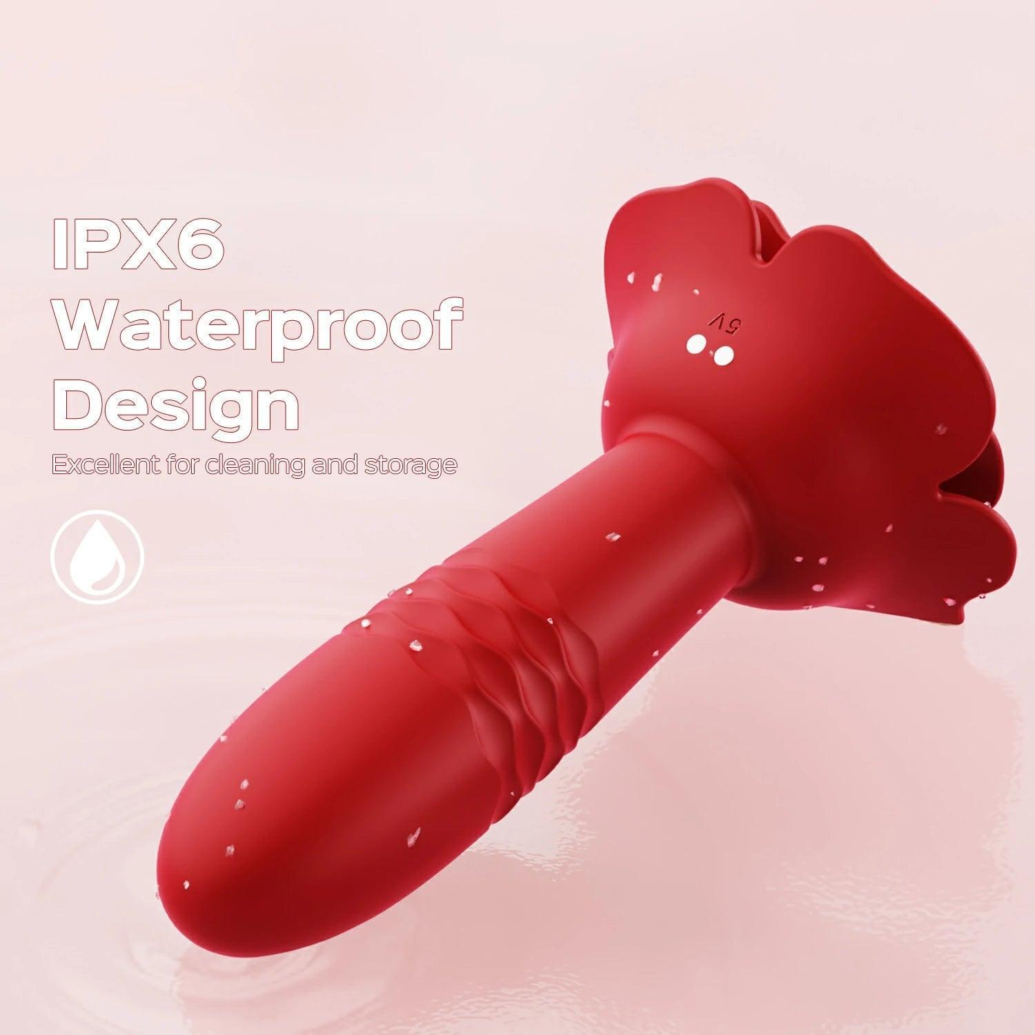 Remote Control Rose Thrusting Vibrating Anal Plug - Xoxomoving