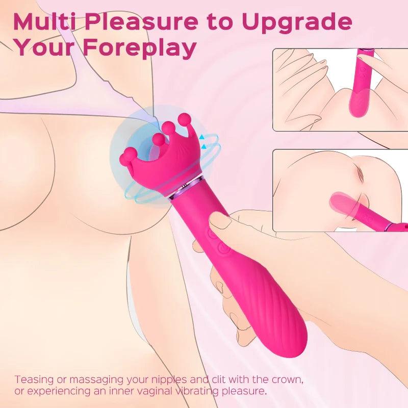 Rotating Nipple Stimulator with Vibrating Handle - Xoxomoving