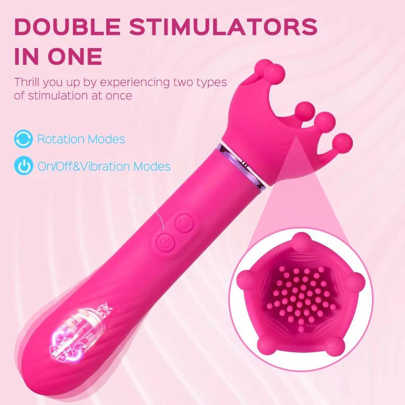 Rotating Nipple Stimulator with Vibrating Handle - Xoxomoving