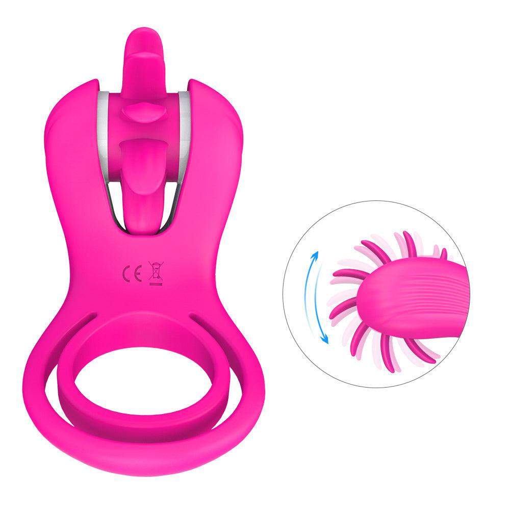 Roxy - Licking Sex Toy & Vibrating Dual Penis Ring - Xoxomoving