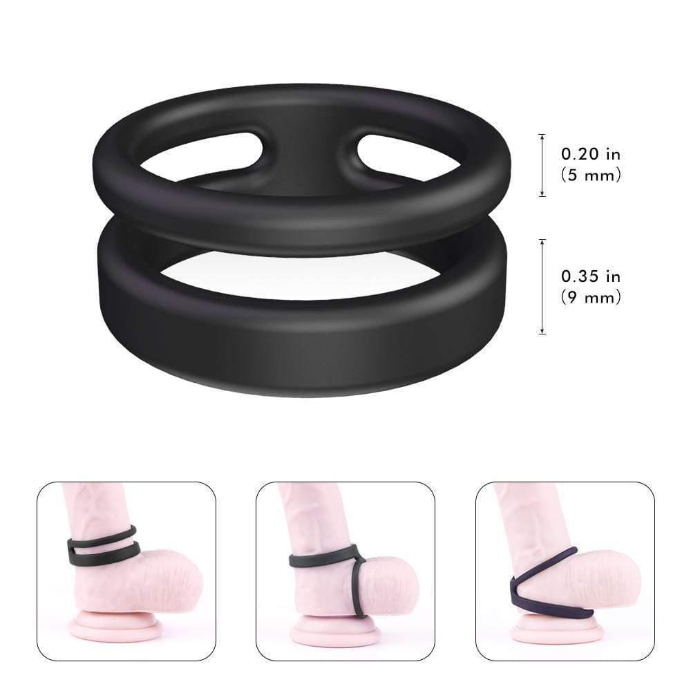 S-HANDE Silicone Erection Enhancing Dual Penis Ring - Xoxomoving