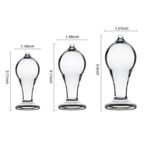 S-HANDE Transparent 3 Pieces Anal Plug - Xoxomoving