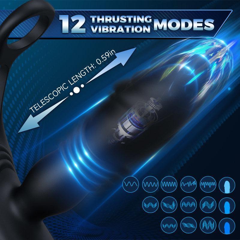 SAUL Glans - 3 Thrusting & 12 -Vibrating Cock Rings Prostate Massager - Xoxomoving