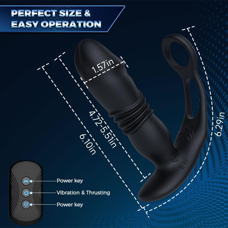 SAUL Glans - 3 Thrusting & 12 -Vibrating Cock Rings Prostate Massager - Xoxomoving