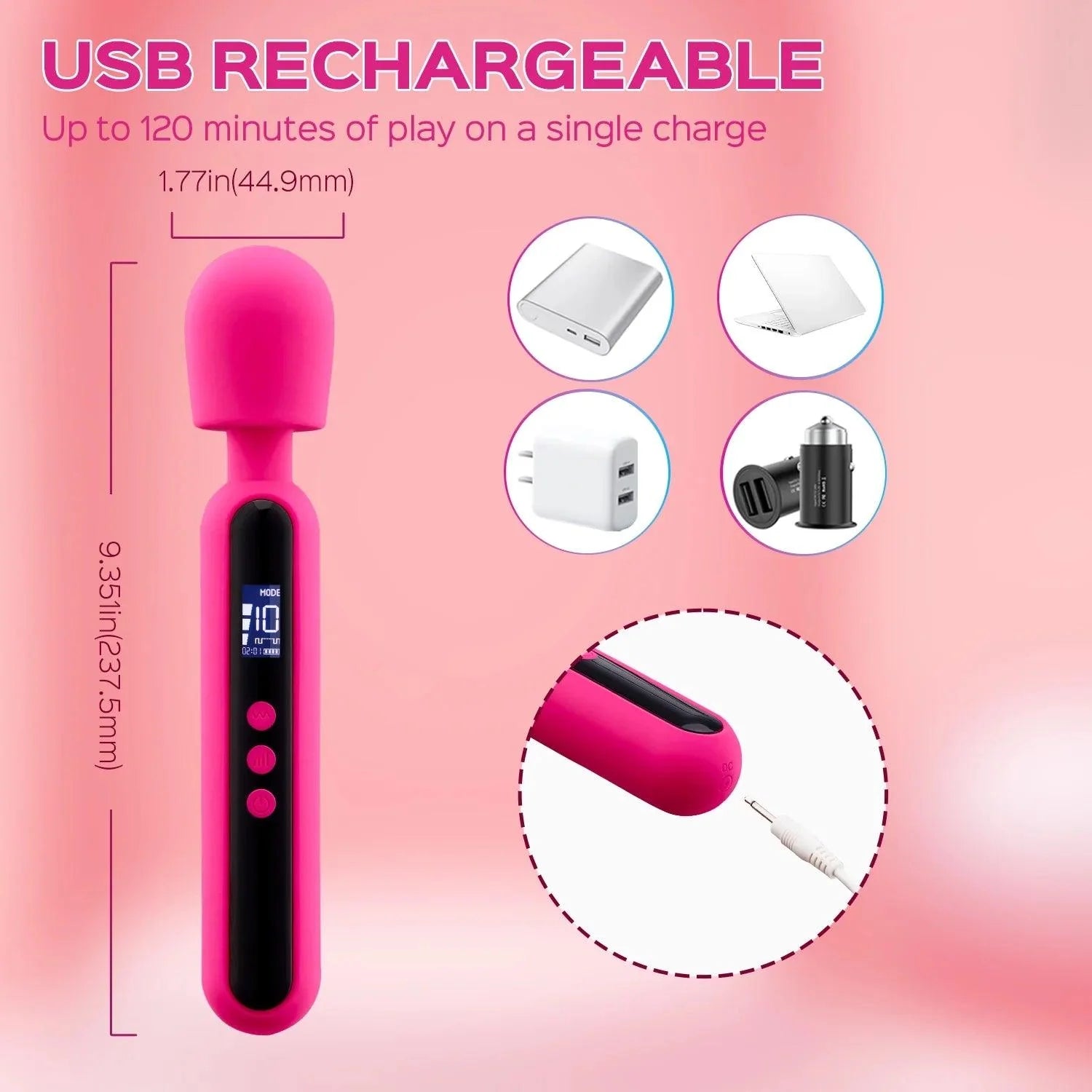 Savvy - Extra Powerful Wand Massager with LED Display Screen - Xoxomoving