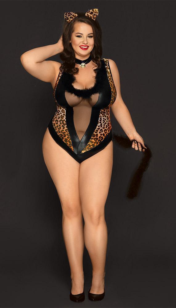 Sexy and Sheer Cheetah Bodysuit Cat Costume - Xoxomoving