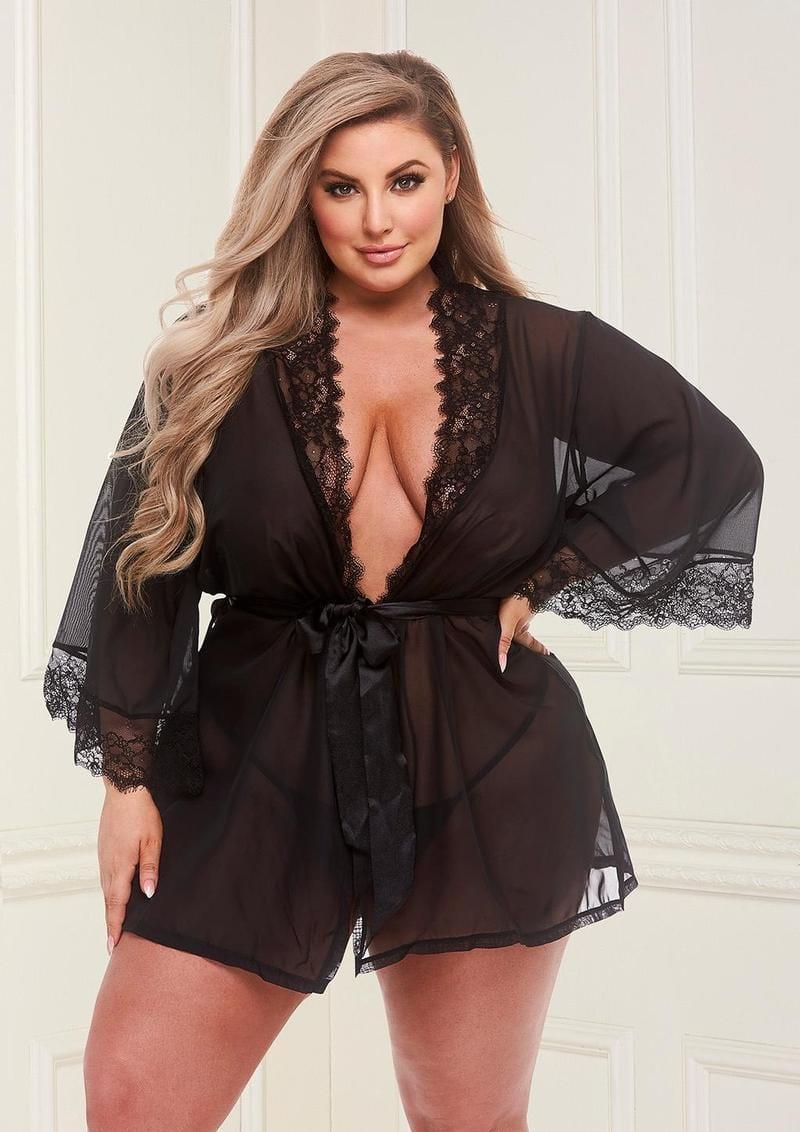 Sheer Chiffon & Lace Robe - Xoxomoving