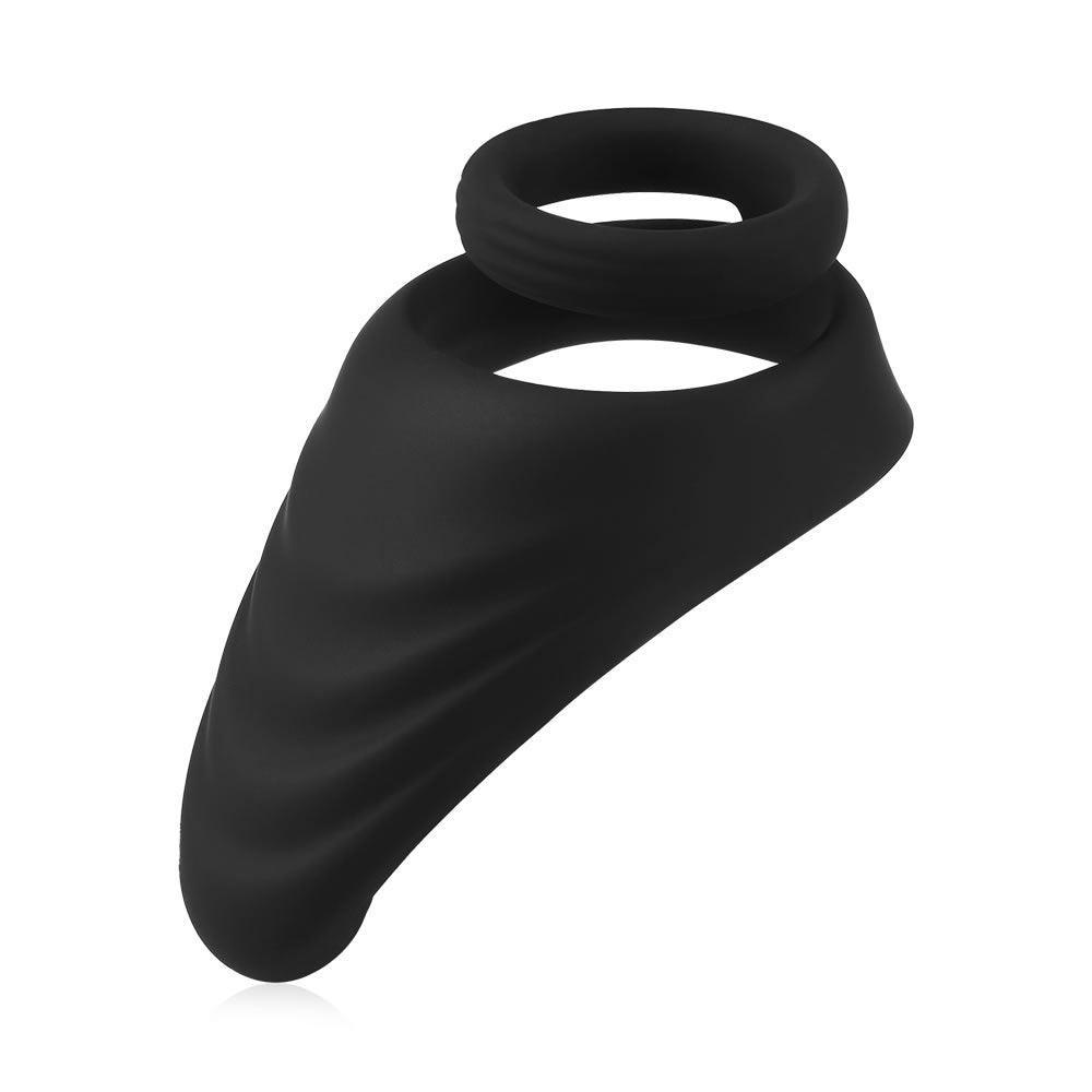 Silicone Erection Enhancing Dual Dick Ring with Taint Teaser - Boost Your Pleasure - Xoxomoving