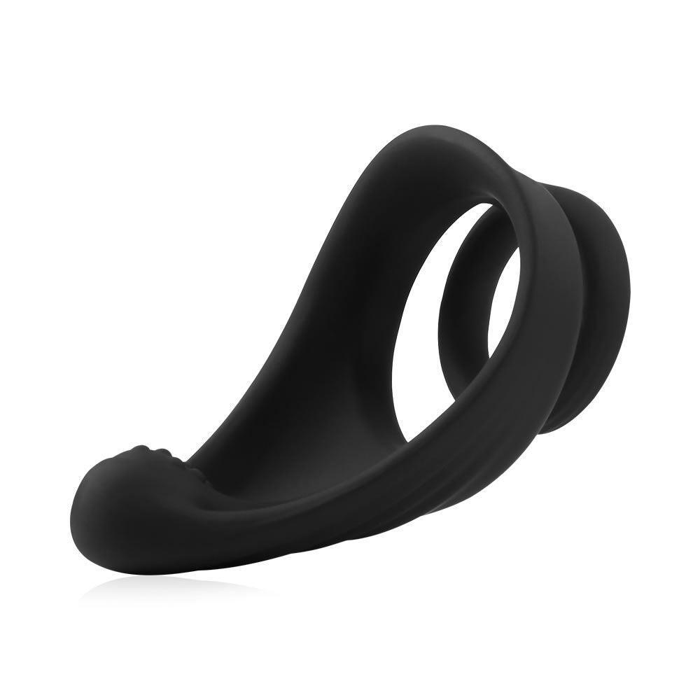 Silicone Erection Enhancing Dual Dick Ring with Taint Teaser - Boost Your Pleasure - Xoxomoving