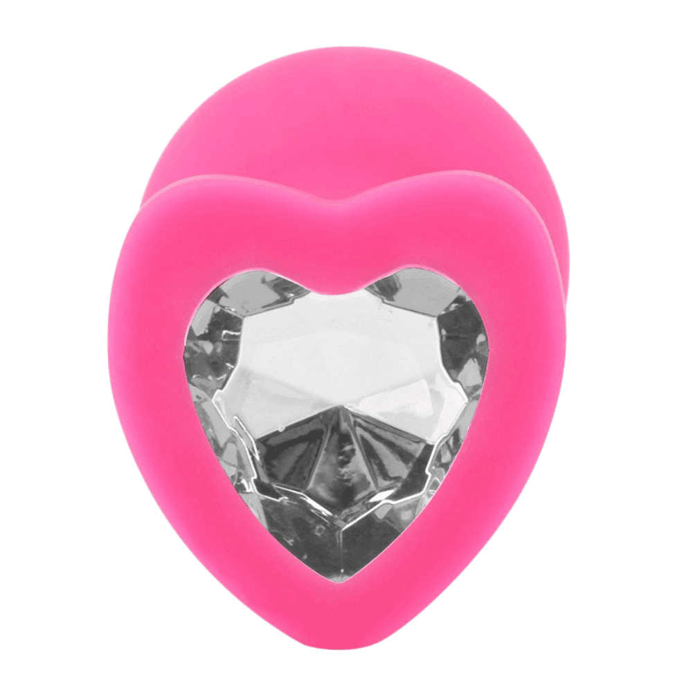 Silicone Heart Jeweled Anal Plug - 3 Sizes Available! - Xoxomoving