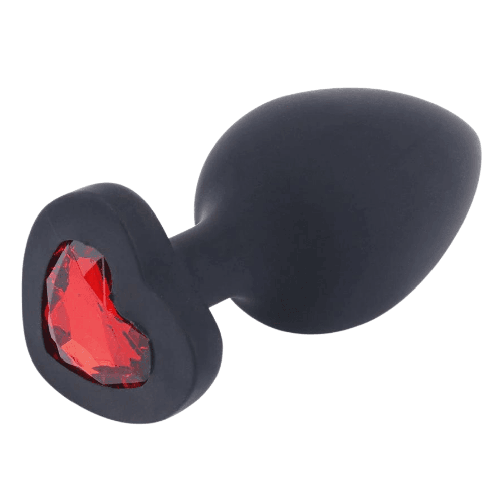 Silicone Heart Jeweled Anal Plug - 3 Sizes Available! - Xoxomoving