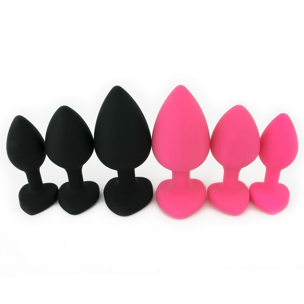 Silicone Heart Jeweled Anal Plug - 3 Sizes Available! - Xoxomoving