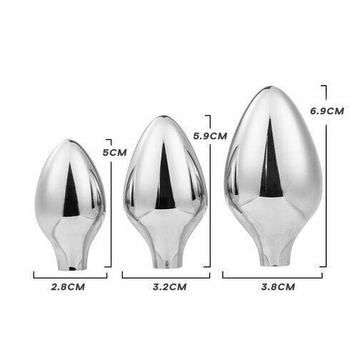 Silver Bullet - 3PCS Anal Plug with Cock Ring - Xoxomoving