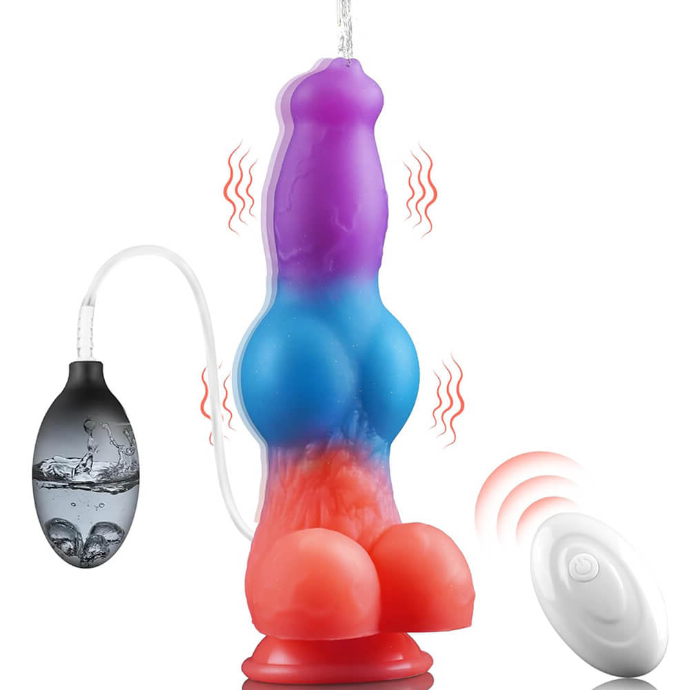 9 Inch Color Mixing Remote Control Vibrating Squirting Dildo Xoxomoving