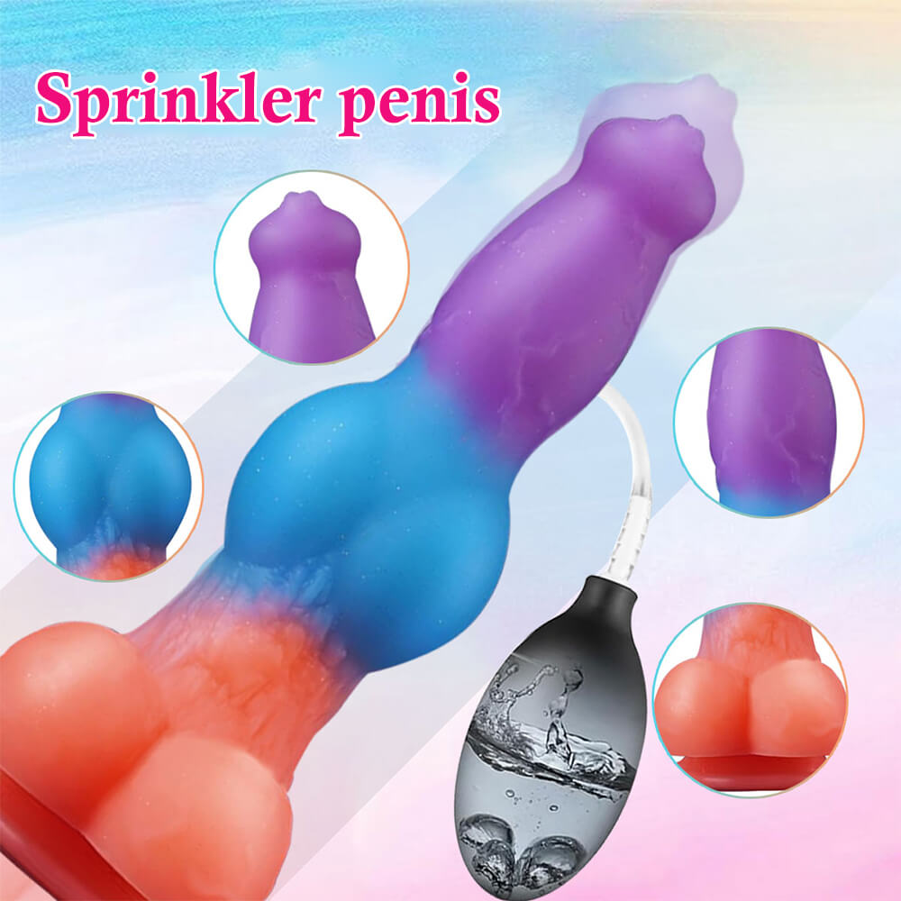 9 Inch Color Mixing Remote Control Vibrating Squirting Dildo Xoxomoving