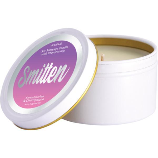 Jelique Smitten Pheromone Massage Candle Smitten Strawberry & Champagne 4 oz/113 g - Xoxomoving