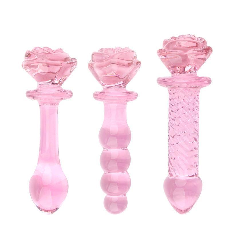 Smooth Glass Rose Anal Plug - Xoxomoving