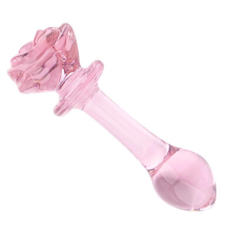 Smooth Glass Rose Anal Plug - Xoxomoving