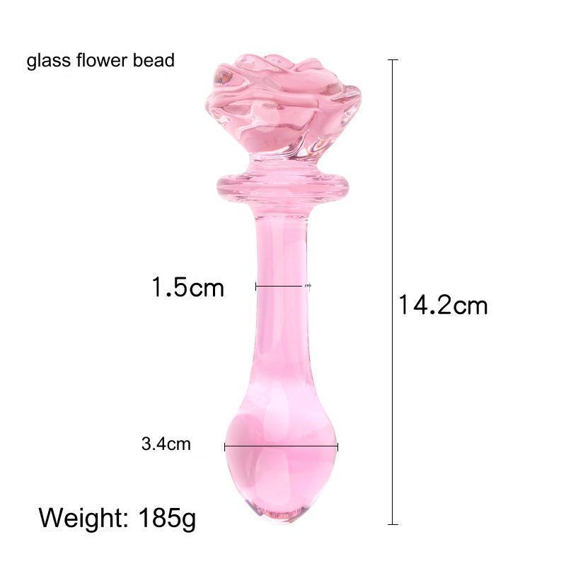 Smooth Glass Rose Anal Plug - Xoxomoving